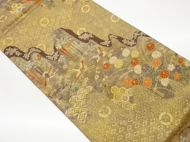 JAPANESE FUKURO OBI / WOVEN BALLOON FLOWER